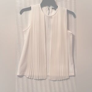 For Cynthia Elegant Cream Flowing Pleated Top